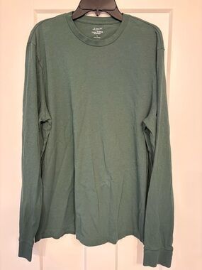 J. Crew Men’s Long-Sleeve Crewneck Tee in Green